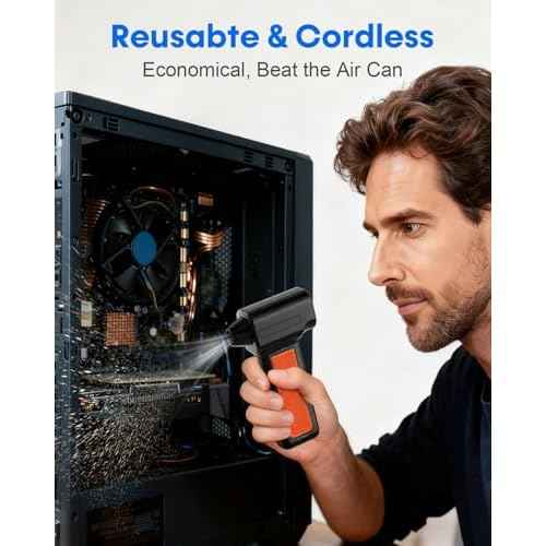 Electric Air Duster for Deep Cleaning: 135,000RPM Stepless Speed 8000mAh Rechargeable Powerful Compressed Air Duster Cordless with Fast Charging for Computer by Rohent - DW186