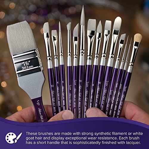 Silver Brush Limited SK-8110S Silver Silk 88 Paint Brush Set, 5-Piece, Short Handle