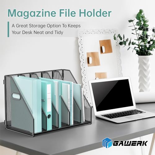 Gawerk 5-Section File Folder Organizer Desk Storage Rack Office Supplies