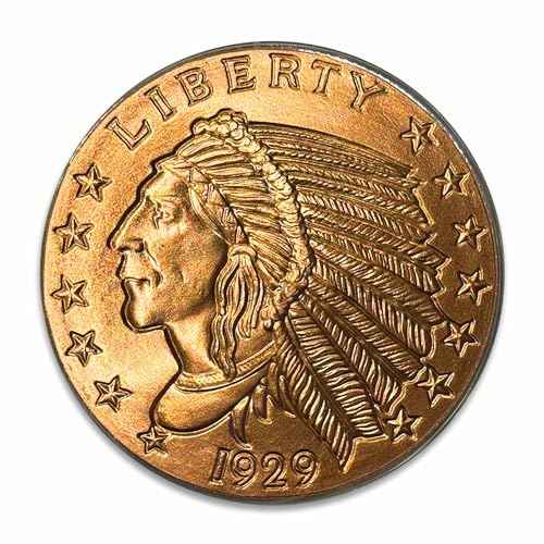 20pc x 1 oz Incuse Indian copper round in storage tube