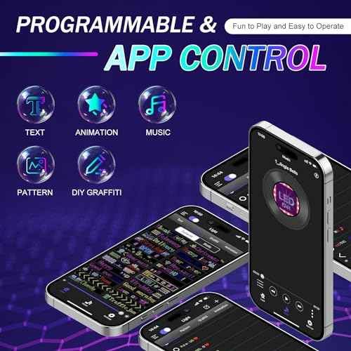Programmable Led Sign,Scrolling Bright Advertising LED Sign,Flexible Digital Sign,Bluetooth App Control Custom Text Pattern Pre-Made Animation, LED Sign for Car Store Bar(15"x4")
