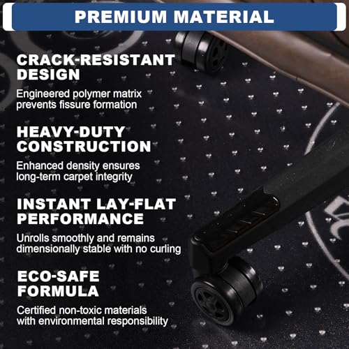 Extra Large Chair Mat Heavy Duty Vinyl Floor Mat with Grips for Office, Studio & Pet Areas Non-Slip Floor Mat with Grip Spikes for Home Office Easy Clean & Extra Thick Carpet Mat (45" x 60")