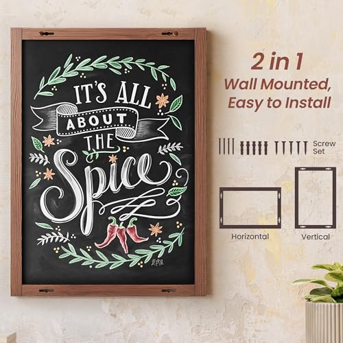 Chezerra 24x16 Magnetic Chalkboard Calendar Wall Organizer with Markers