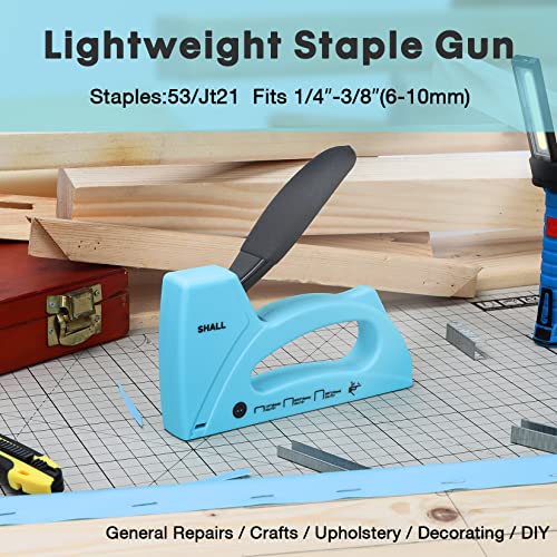 Blue Light Duty Staple Gun for Wood & Upholstery with 1600 Staples - Crafts & DIY