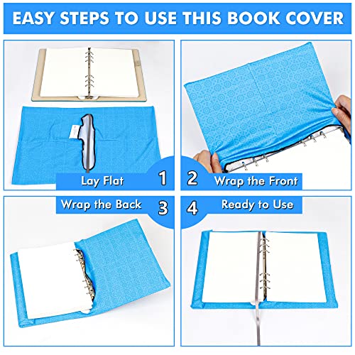 Feela 8 Pack Stretchable Book Covers for Hardcover Textbooks & Notebooks up to 11x9 inches