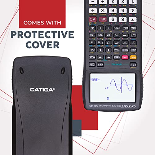 CATIGA Black Graphing Scientific Calculator with 360+ Functions for Students