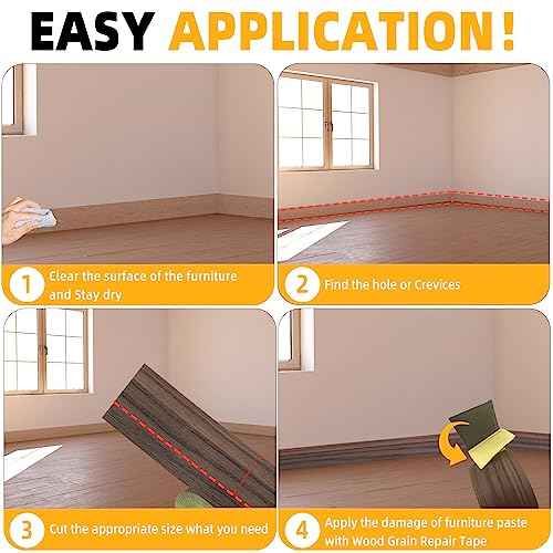 GSCIT Club Wood Grain Repair Tape, 2.4 inch X 100ft Self Adhesive Walnut Grain Repair Patch for Tables, Chairs, Baseboards, Doors, Windows, Floors, Handicraft DIY.