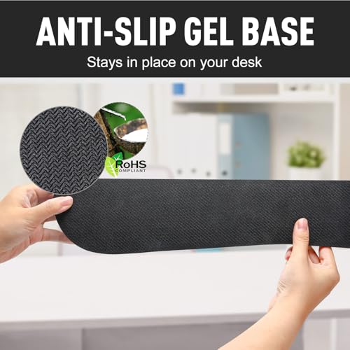 Gimars Black 3-Piece Gel Memory Foam Keyboard, Mouse & Coaster Set - Ergonomic Wrist Support for Office & Gaming