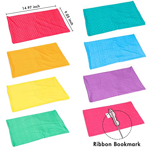 Feela 8 Pack Stretchable Book Covers for Hardcover Textbooks & Notebooks up to 11x9 inches