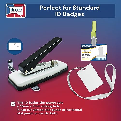 Bodno Hand Held ID Card Slot Punch – Black, PVC Card Compatible