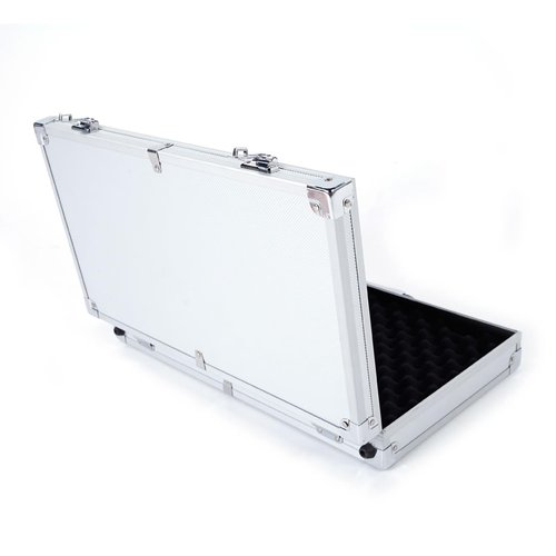 Portable Password Storage Case, Aluminum Alloy Briefcase with Password Lock and Handle, Multifunctional Metal Hard Case, Protective Outdoor Storage Toolbox for Business Home Travel, Silver