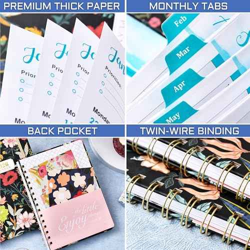 2026 Planner - 6.4" x 8.5", 2026 Calendar/Planner Weekly and Monthly, JAN.2026 - DEC.2026, Weekly Monthly Planner 2026 with Tabs, Hardcover, Elastic Closure, Back Pocket