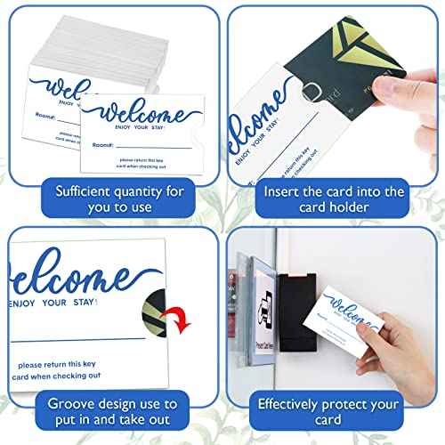 Outus 1000 Pcs Hotel Key Card Envelope Key Card Holder Sleeves Keycard Envelope Sleeve Enjoy Your Stay Keycard Cover for Hotel, 2.4 x 3.5 Inch