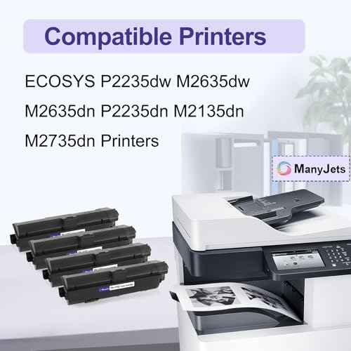 4-Pack TK-1152 TK1152 1T02RV0US0 Compatible Toner Cartridge Replacement for Kyocera P2235dw/ M2635dw/ M2635dn/ P2235dn/ M2135dn/ M2735dn Toner Kit Printers, Black