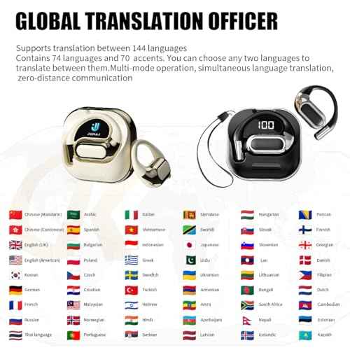 Language Translation Earbuds -Translation Exchange - Supports 150 Languages - AI Real Time Two-Way Translation (Beige)