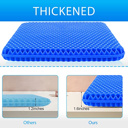 Gel Seat Cushion for Long Sitting, Large & Thick Office & Wheelchair Seat Pad
