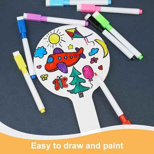 33Pcs Dry Erase Answer Paddles with Markers Thickened Handheld Double Sided Paddles Mini White Boards Small Dry Erase Signs Auction Paddles for Students Classroom Bidding Voting Games