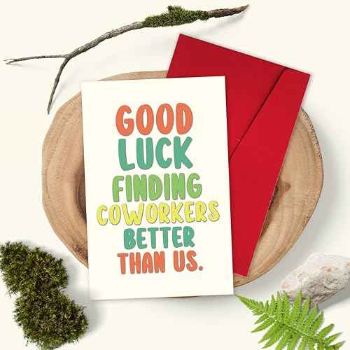 Funny Leaving Card for Him Her, Humor Going Away Gifts for Coworker Colleagues, Good Luck Card, New Job Cards