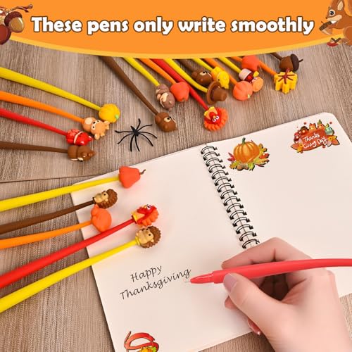 50 PCS Thanksgiving Stress Relief Bobblehead Pens Kawaii Maple Leaves Pumpkins Scarecrows Turkeys Shape Pens Fun Cute Pen for kids Fidget Pen for Classroom Prizes, School, Office Supplies