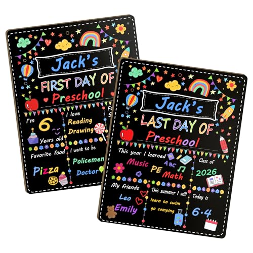 Reusable Double-Sided School Chalkboard Sign for First & Last Day Photos