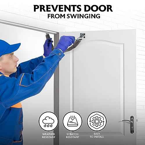 Door Chain Crash Heavy Duty Storm Wind Stop Perfect for Keeping Your Door from Swinging Open and Damaging Itself - by Ram Pro