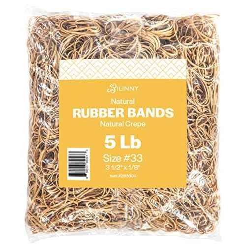Rubber Bands Size 33-5 lb. (3000 Pack) Bulk Pack Made in USA - Tan Color - 3.5 X 1/8 inches RubberBands