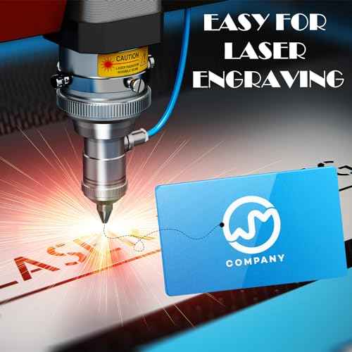 weparmeety 100 Pcs Metal Engraving Blanks Colorful Aluminum Sheet Laser Engraving Business Card Multipurpose DIY Gift Cards 86 x 54 x 0.21 mm£¨10 Colors)