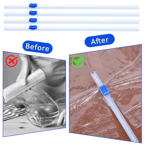 Plastic Wrap Cutter Dispenser 4-Pack for Kitchen Food Wraps & Aluminum Foil