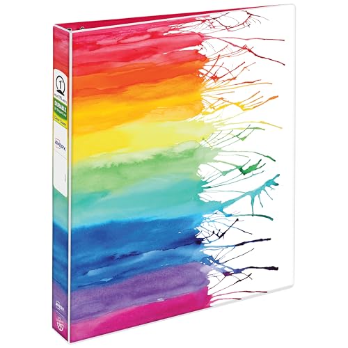 Avery + Amy Tangerine Designer Collection Binder, 1" Round Rings, 175-Sheet Capacity, Assorted Designs (26880), Pack of 6