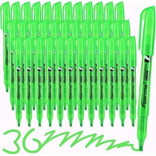 Highlighters 36 Pack, Chisel Tip Green Highlighter Bright Colors,Quickly Drying, Perfect for Students Kids Adults Classroom, School, Office