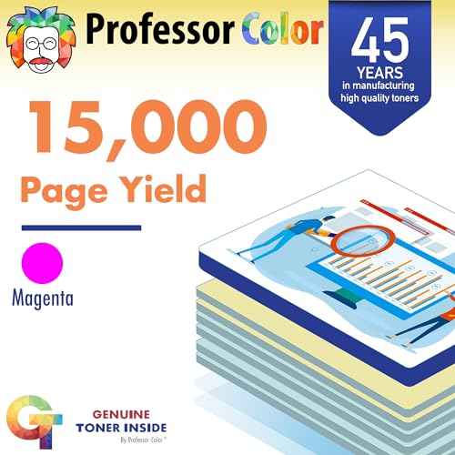 Professor Color Re-Coded OEM Toner Cartridge Replacement for Xerox WorkCentre 7120 7125 7220 7225 | 006R01459 - High Yield Magenta (15,000 Pages)