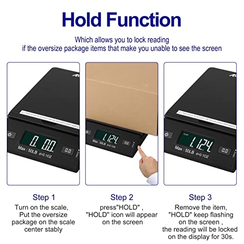 Accuteck 50lb Digital Postal Scale with Backlit Display & Calibration