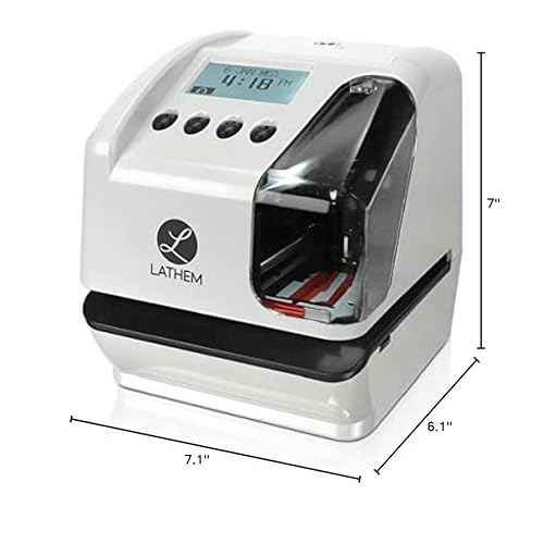 Lathem LT5000 Electronic Multi-Line Date and Numbering Document Stamp Time Clock, Clear, Gray, 7.1" x 6.1" x 7"
