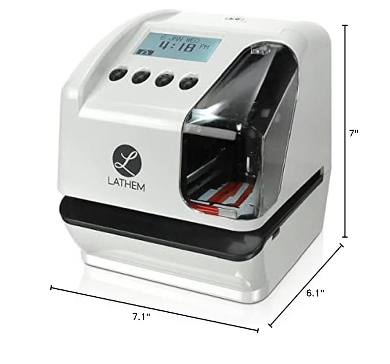 Lathem LT5000 Electronic Multi-Line Document Stamp with Custom Text and Date/Time
