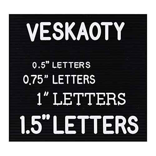 1.5 Inch Letters (No Board Included),186 Pieces Including Big Characters, Numbers & Symbols for Changeable Felt Message Boards, Letters Only (White)