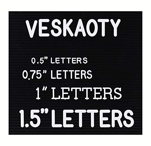 Veskaoty White 1.5 Inch Letter Set for Felt and Plastic Letter Boards - 186 Pcs