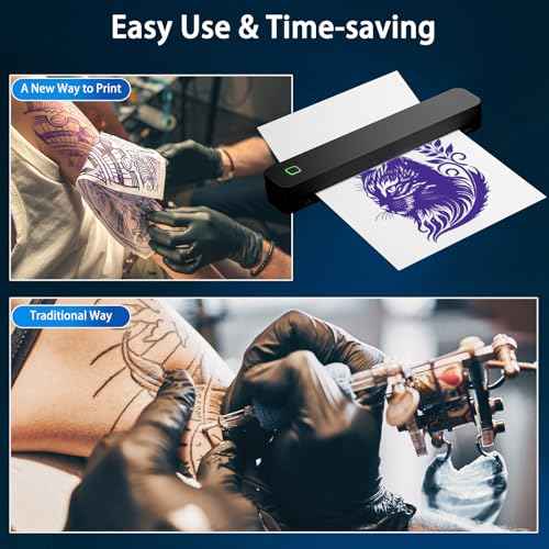 Tattoo Stencil Printer, Bluetooth Tattoo Printer with Super Slime Design,Portable Tattoo Machine, Compatible with Android, iOS, Windows, MacOS, Support Mobile & PC