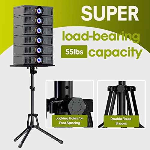 Projector Stand Laptop Tripod- Portable Tripod Adjustable Height 20 to 60 Inch, Projector Stand with Gooseneck Phone Holder £¦ Mouse Tray, Laptop Floor Stand for Podium,Studio, DJ Racks