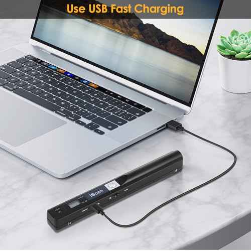 Portable Handheld Scanner, ANNCARY Document Wand Scanner Handheld for Business Photo Picture Receipts Books JPG/PDF Format Selection Micro SD Card Hand Scanner-B