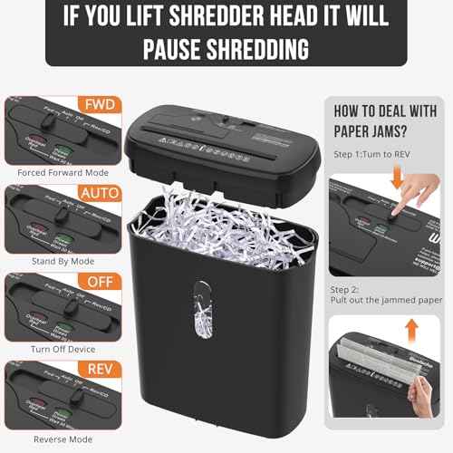 10-Sheet Strip Cut Paper Shredder, P-2 Security Level with 3.17 Gallon Basket, CD & Credit Card Shredder,Durable & Fast-Jam Proof System,ETL Certified Home Office Shredders