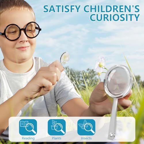 OBTANIM 20 Pack Mini Plastic Handheld Magnifying Glasses 5X for Reading, Kids & Seniors