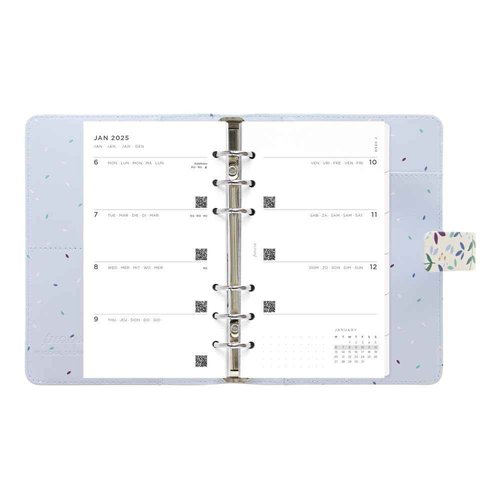 Filofax Garden Organizer, Personal Size, Sunrise - Leather-Look, Gold Foil Accents, Six Rings, Week-to-View Calendar Diary, Multilingual, 2025 (C028716-25)