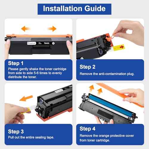 TN433 TN-433 Toner Cartridge Set Replactment for Brother TN433BK TN 433 TN431 Toner for HL-L8260CDW HL-L8360CDW HL-L9310CDW DCP-L8410CDW MFC-L8610CDW MFC-L8900CDW MFC-L8690CDW MFC-L9570CDW Printers