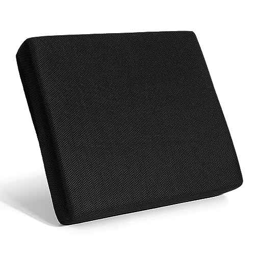 Detiblue Memory Foam Seat Cushion - High Density Sponge Chair Pad for Office Chair, Wheelchair, Car Seat, Computer Chair, Breathable, with Washable Cover, Relief Long Sitting Pain, 18x16x3 in