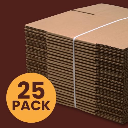 12x12x12 Inch Corrugated Cardboard Boxes - 25-Pack, Heavy Duty Packing & Shipping