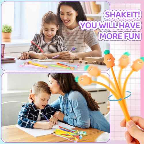 LiYiQ 48 PCS Stress Relief Bobblehead Pens Fun Cute Pen for kids Fidget Pens Kawaii Pen for Classroom Prizes, School, Office Supplies