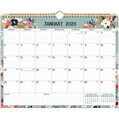 Wall Calendar 2026-2027 ? 2 Year Calendar 2026-2027, 14.57 x 11.42 In, Jan 2026 - Dec 2027, 2026 Calendar 24 Months, Monthly 2026, with Ruled Blocks, Thick Paper, Holidays, To-do List £¦ Notes