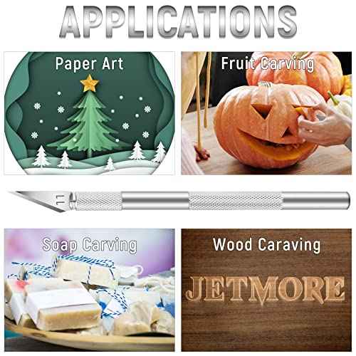 10 Pack Exacto Knife Set, Stainless Steel Craft Knife Kit for Pumpkin Carving, DIY, Art, Cutting, Stencil