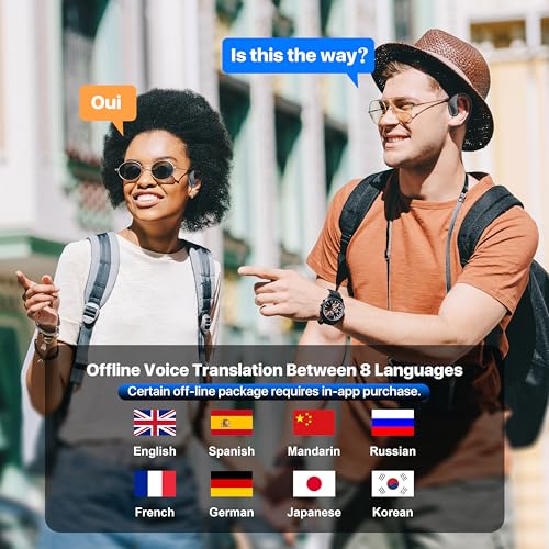 AI Language Translation Earbuds,Real-Time Translator for 144 Languages & Accents, HD Sound, Long Battery Life, Ideal for Travel and Business