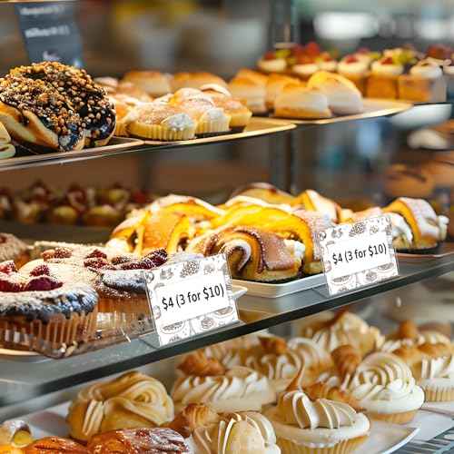 30 PCS Small Acrylic Sign Holder 3.5" x 2", Mini Acrylic Food Sign Labels for Party Buffet, Retail Price Display Holder, Clear Plastic Table Counter Top Stand for Place Cards, Name Card, Wedding Signs